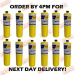 12 X MAPP MAP PRO PLUS GAS DISPOSABLE BOTTLE PLUMBERS BURNER CYLINDER 400G