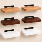 Floating Wall Shelf Pack of 2 With Curved Edges Oak Walnut White 40cm