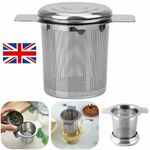 UK Stainless Steel Mesh Tea Infuser Metal Cup Strainer Loose Leaf Filter W/ Lid