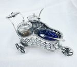 VICTORIAN SILVER PLATED NOVELTY CONDIMENT TROLLEY - Grecian Mill, Oldham  c1875.