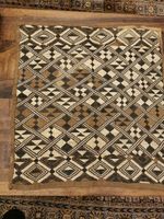 Antique Kuba Raffia Weave  Rug Mat Decorative African Art Wall Hanging 58 x 63cm