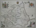 Original  antique map, Durham by J. BLAEU rare Spanish text edition