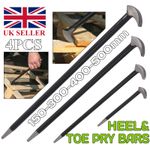 4 Podger Heel Toe Pry Crow Lever Bar Set Wrecking Knuckle Set 6" 12" 16" 20" Bar