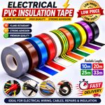 PVC Electrical Insulation Tape Flame Retardant 19mm x 10m 20m 25m 33m UK