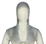 Aluminium Chainmail Butted Chain mail Hood/Coif | 10 mm Butted Ring Chainm Armor
