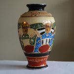 Vintage Antique? Japanese Satsuma Vase Hand Painted stamped FOREIGN 1920s 1930s?