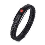 Free Custom Stainless Steel Medical Alert ID Bracelets for Men Wristband Jewelry