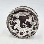 FINE GEORGIAN SOLID SILVER PIQUE WORK PATCH BOX c1760
