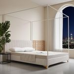 ZIQINPSQ Canopy Bed Frame Post Double Size,Thickened Metal Double, White