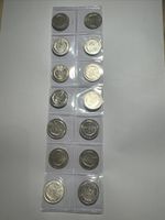1 Lats Silver Coins 1924 JOB LOT of 14 Coins 