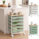 6-Tier Storage Trolley on Wheels with 5 Pull-Out Drawers