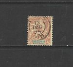 FRENCH OCEANIA -1892 Inscription: "ETABLISSEMENTS de L'OCEANIE"- 20c GOOD USED.