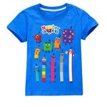 Kids Girls Boys Numbers Blocks Casual Short Sleeve T-shirt Summer Cotton Top Tee