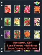 $37.70 Scott Value - 2007 MONTSERRAT Flowers definitives scarcer CV MNH NH UMM