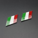 2X Italy Flag Sticker Side Fender Emblem Metal Badge for Italian Car Motorcycle.