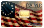 PAMP 2.5g Gold Bar America the Free 250th Anniversary USA  Card
