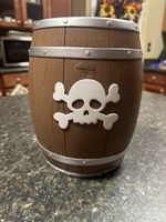 Kassatex Pirate Kids Boys Barrel Trash Can Skull Crossbones Bed / Bath