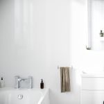 Gloss White Cladding Modern PVC Panels Shower Wet Wall 2400x1000x10mm