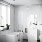Nes Home PVC Wall Panel Gloss White Silver 200mm x 2700mm x 6mm Pack Of 5