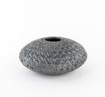 SUE HANNA - BURNISHED RAKU STUDIO ART POTTERY TEXTURED BOWL VASE, SIGNED