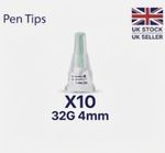 injection pen accessories 32 G universal cartridge tips size 0.4m. 10x pcs.