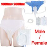 Urine Collector 1000ml+2000ml Reusable Adjustable Size Leak-Proof Male/Women UK