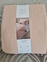 John Lewis Pink 100% Cotton Muslin Cotbed Duvet 120x 140cm & Pillowcase 60x40cm
