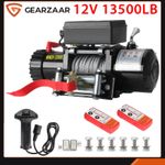 Electric Winch 12V 13500lb/6123kg Steel Rope Wireless Remote Control For Vehicle