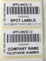 Personalised PAT Testing Barcode Appliance ID Labels Asset Stickers