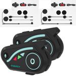2x Intercom Helmet Communication System Headset 1000m 2Riders Bluetooth GPS IP67