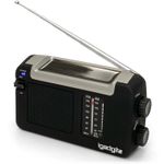 Dynamo Wind Up, Solar, & USB Rechargeable Portable AM FM Radio + 3 Year Warranty