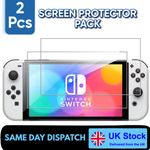 2 Pcs Tempered Glass Protective Film Screen Protector for Nintendo Switch OLED
