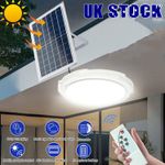 20CM LED Solar Ceiling Light Outdoor Indoor Pendant Security Flood Lamp Dimmable
