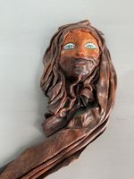  Middle Eastern Woman Moulded Leather Mask Wall Hanging 14” leather mask 