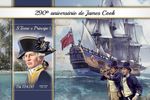 Captain JAMES COOK & HMS ENDEAVOUR Ship Explorer Stamp Sheet #2 (2018 Sao Tome)