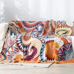 Large Boho Sofa Throw Blanket,100% Cotton Woven Blanket,Bedspread,Bed Cover