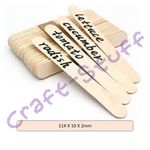 Natural Wooden Plant Labels Garden Pot Tray Seed Markers 114 x 10 x 2mm