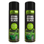 Autotek Stone Black Guard Protects Against Chips Aerosol Spray Paint 500ml x2