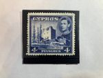 King George V1 Cyprus 4 piasgres Blue postage stamp