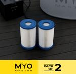 2x MYOMASTER MYOCHILL Ice Bath Chiller Water Filters (20 Micron | 12.7 x 7cm)