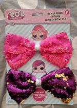 L.O.L. Surprise! Reversible Sequin Jumbo Bow Set Hair Accessories, One Size