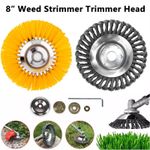 8" Wire Brush Grass Trimmer Head Grass Cutter Replace Strimmer Head Universal