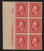 384 Plate Block-Imprint & A-Mint, O.G., Hinged-(cv$170.00)-Free shipping
