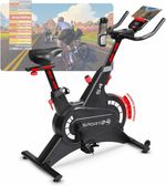Smart Exercise Spinning Bike 8kg Flywheel, Stationary Bike with Phone Holder