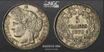 1870-A France 5 Francs CERES HEAD With Motto NGC AU58 - One Year Type - KM# 819