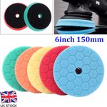 5Pcs 6 Inch 150mm Hex-Logic Car Buffing Polishing Foam Pads For RO/DA Polisher