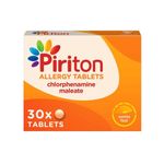 Piriton Allergy & Hay Fever 4mg x30 Tablets | Hay Fever Relief Antihistamine