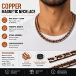 Copper Magnetic Necklace for Men Women - 20.9in Adjustable Chain