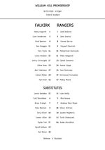 Falkirk vs Rangers  - A4 Teamsheet - 16/5/2026 - Scottish Premiership