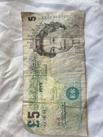 Old £5 Pound Bank Note England / Elizabeth uncirculated genuine rare paper